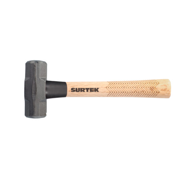 Marro octagonal cabeza forjada con mango corto de madera de 12", 2 lb Surtek
