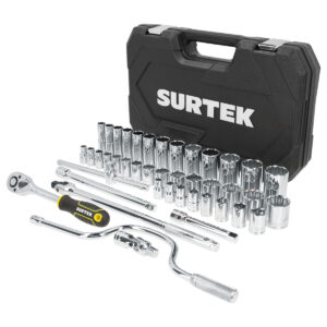 Juego de dados y accesorios cuadro de 1/2" en pulgadas, 43 piezas Surtek