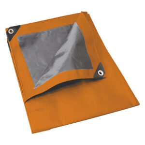 Lona de polietileno color naranja con fondo plata, 2 x 3 m Foy