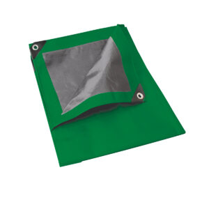 Lona de polietileno color verde con fondo plata, 4 x 6 m Foy