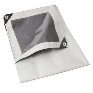 Lona de polietileno color blanco con fondo plata, 6 x 12 m Foy