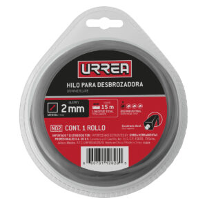 Nailon cuadro dual para desbrozadora doble blister, 2 mm x 15 m Urrea