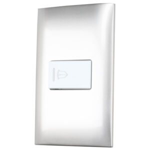 Placa para timbre 1/3, línea Americana, color plata Surtek