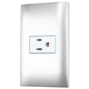 Placa 1 contacto 1/3, línea Americana, color plata Surtek